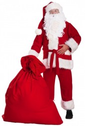 Santa Super Deluxe fleece suit - 8 pieces - sack and spectacles