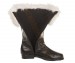 black artificial leather Santa boots with cream fur